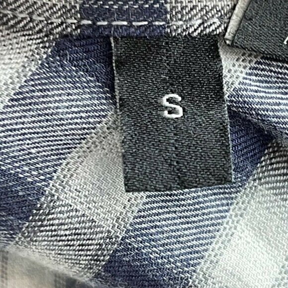 Theory Clean Shirt Men's size S Plaid Blue Gray - Picture 7 of 9